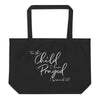For This Child I Have Prayed Samuel 1:27 Large Organic Tote Bag