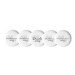 Set of 5 Bridal Party Pin Buttons with Custom Year
