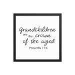 Grandchildren Are The Crown Of The Aged Framed Art